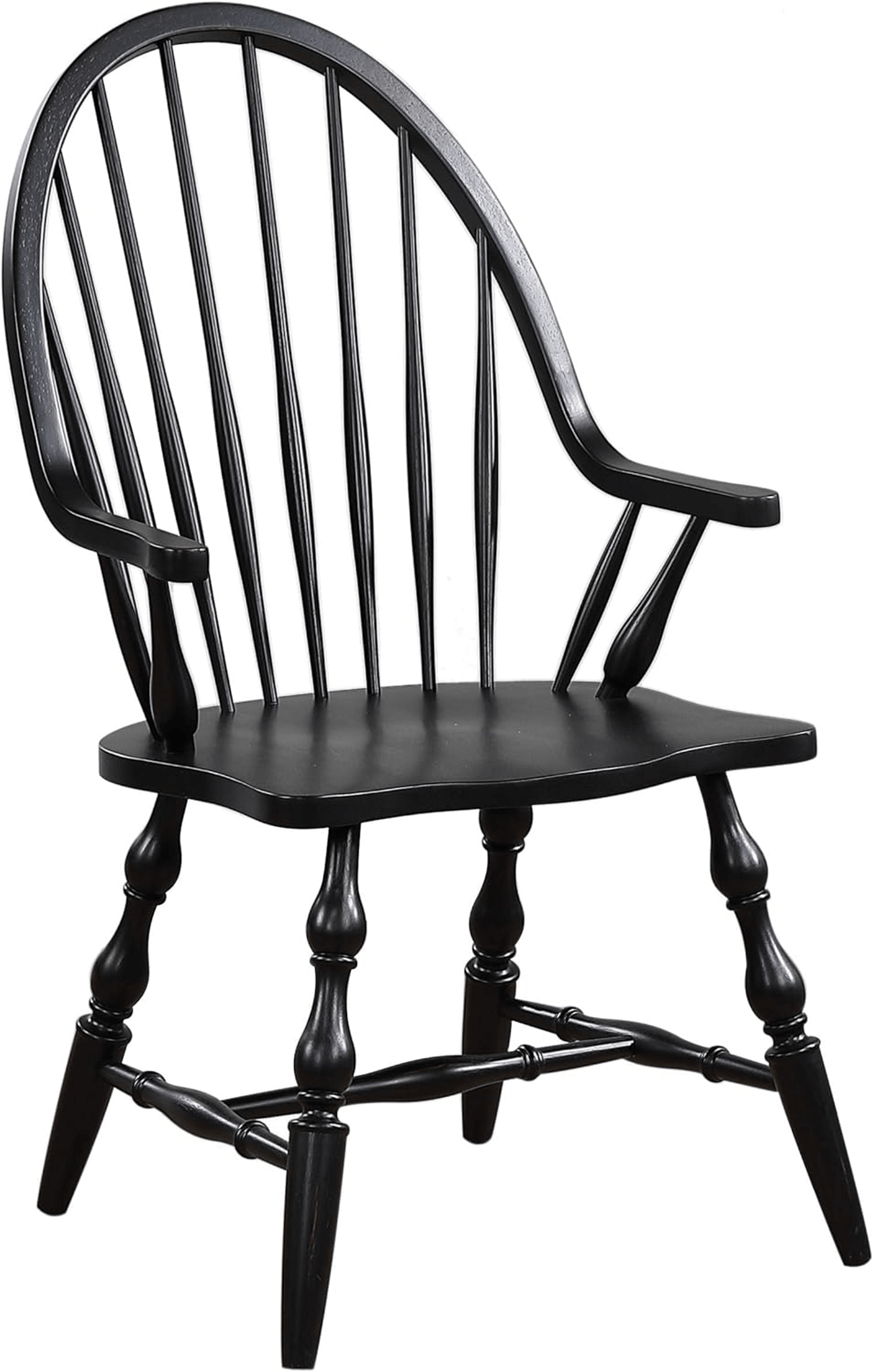 Sunset Trading Windsor Spindleback Dining Armchair In Antique Black Lootquake LLC