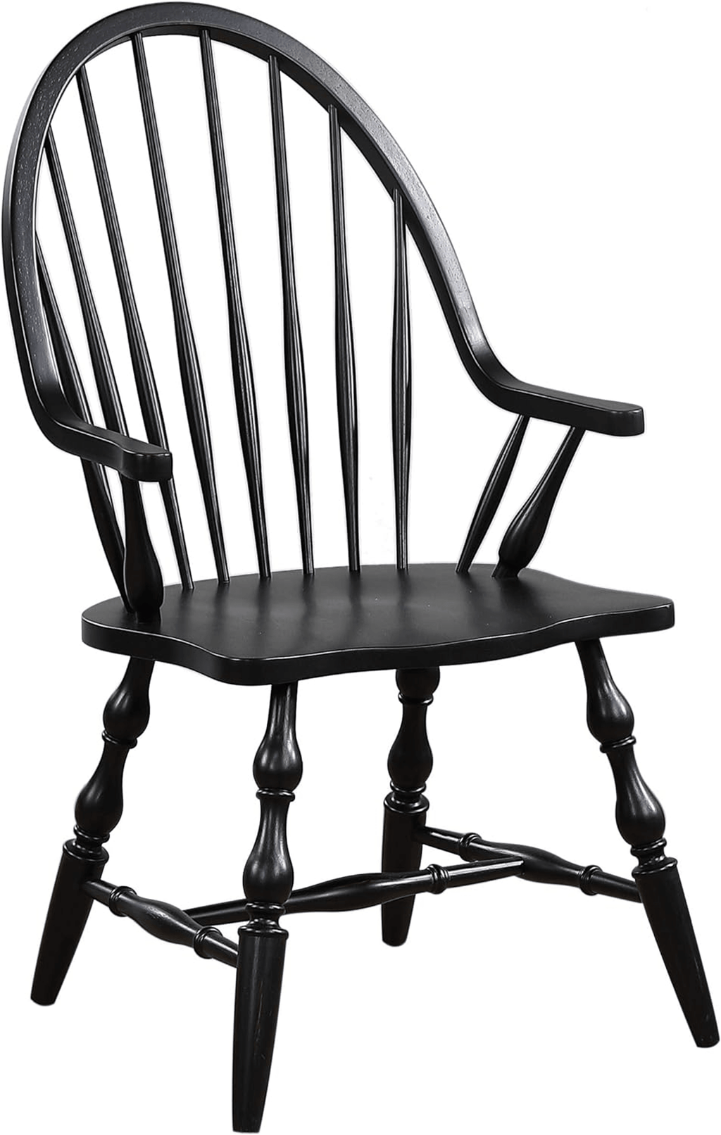 Sunset Trading Windsor Spindleback Dining Armchair In Antique Black Lootquake LLC