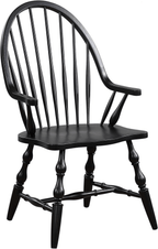 Sunset Trading Windsor Spindleback Dining Armchair In Antique Black Lootquake LLC
