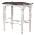 French Chic 24" Backless Barstools - Set Of 2 In Antique White & Walnut Brown Lootquake LLC