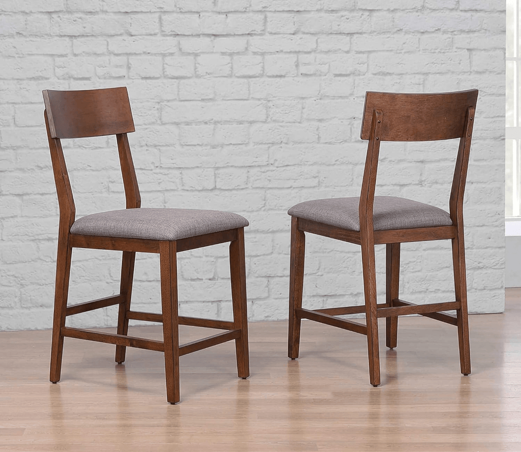 Mid Century Modern Bar Stool Set With Padded Performance Fabric Seat Lootquake LLC