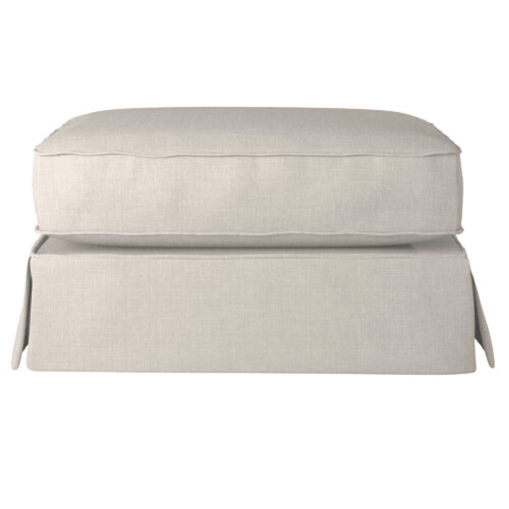 Sunset Trading Americana Light Gray Slipcovered Ottoman
