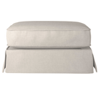 Sunset Trading Americana Light Gray Slipcovered Ottoman
