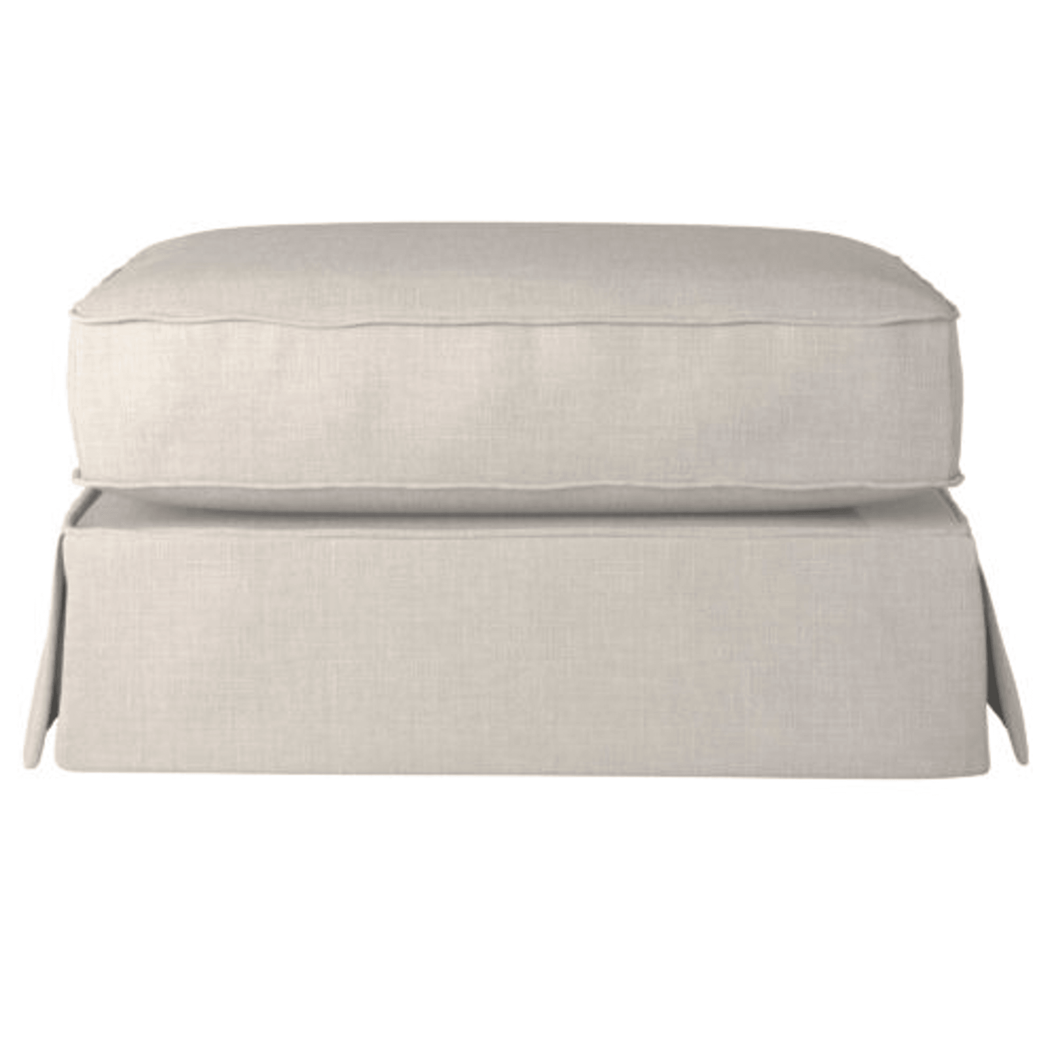Sunset Trading Americana Light Gray Slipcovered Ottoman