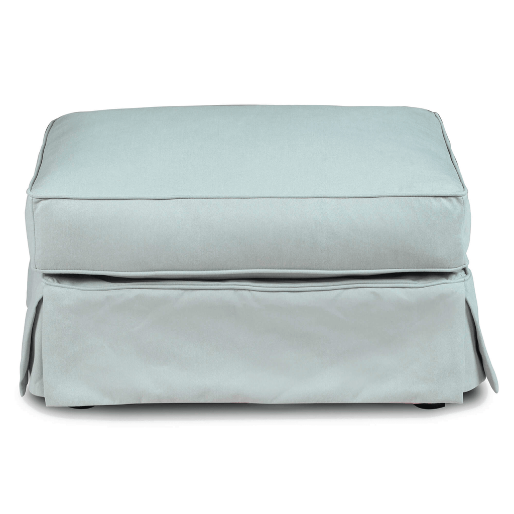 Sunset Trading Horizon Slipcovered Ottoman In Ocean Blue Lootquake LLC