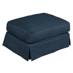 Sunset Trading Horizon Navy Blue Slipcovered Ottoman Lootquake LLC