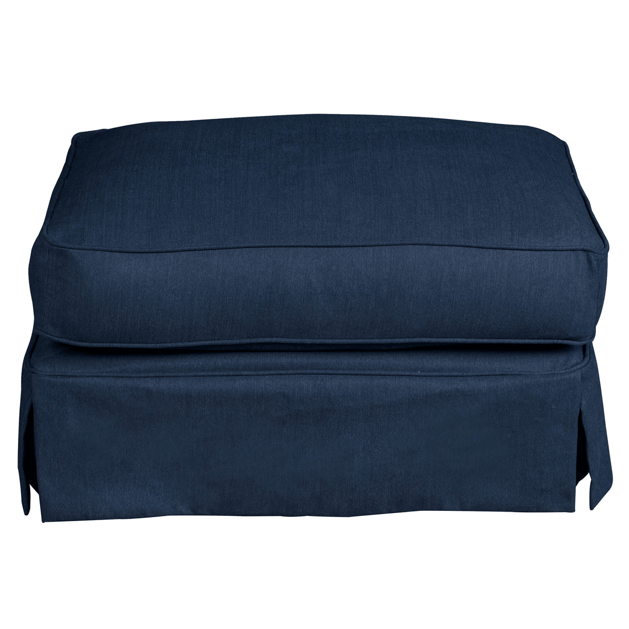 Sunset Trading Horizon Navy Blue Slipcovered Ottoman Lootquake LLC