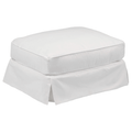 Sunset Trading Horizon Washable White Slipcovered Ottoman