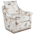 Birdscript Swivel Chair With Nailhead Trim And Rolled Arms Lootquake LLC