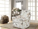 Birdscript Swivel Chair With Nailhead Trim And Rolled Arms Lootquake LLC