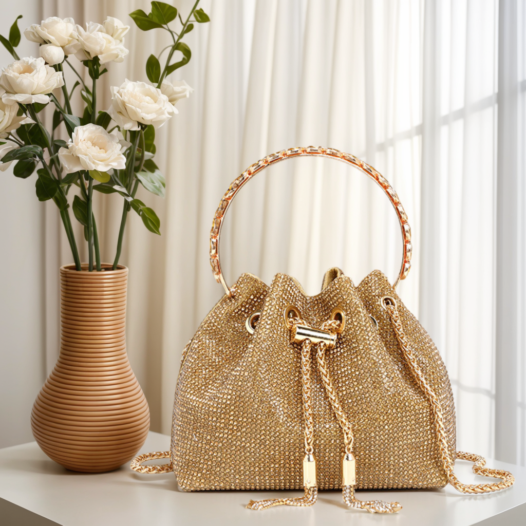Chic Design Mini Bucket Bag diamond Sling Purse - SJB-DIAMOND ELITES