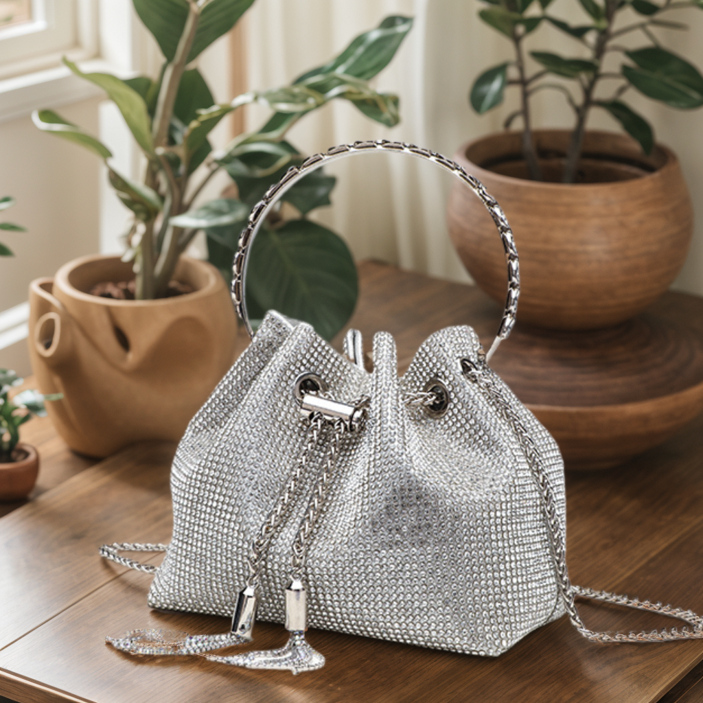 Chic Design Mini Bucket Bag diamond Sling Purse - SJB-DIAMOND ELITES