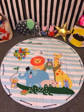 Explosion models Ins cotton car storage mat storage toy mats Round outing children climbing mat storage bag Pi-Mart