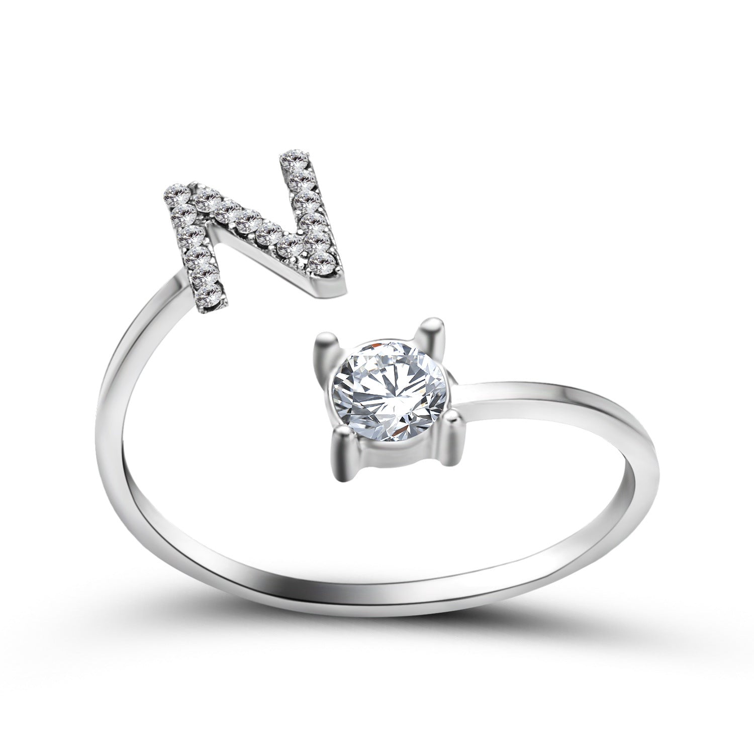 Adjustable 26 Initial Letter Ring Fashion Jewelry For Women Simple Elegant Jewelry Pi-Mart