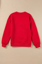 Red XOXO Heart Print Valentine Graphic Sweatshirt