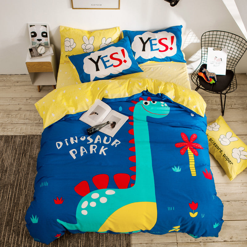 Cartoon four-piece cotton duvet cover Pi-Mart
