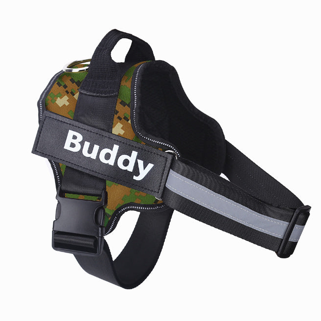 Personalized Dog Harness NO PULL Reflective Breathable Adjustable Pet Harness Vest For Small Large Dog Custom Patch Pet Supplies Pi-Mart