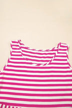 Black Stripe U Neck Sleeveless Loose Fit Mini Dress