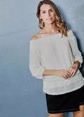 Women's Smocked Off Shoulder Lace Top - SJB-DIAMOND ELITES