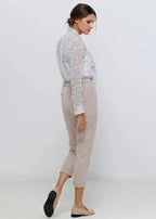 Tie Neck Sheer Blouse In Ivory Silver | FEMSTYLO - SJB-DIAMOND ELITES