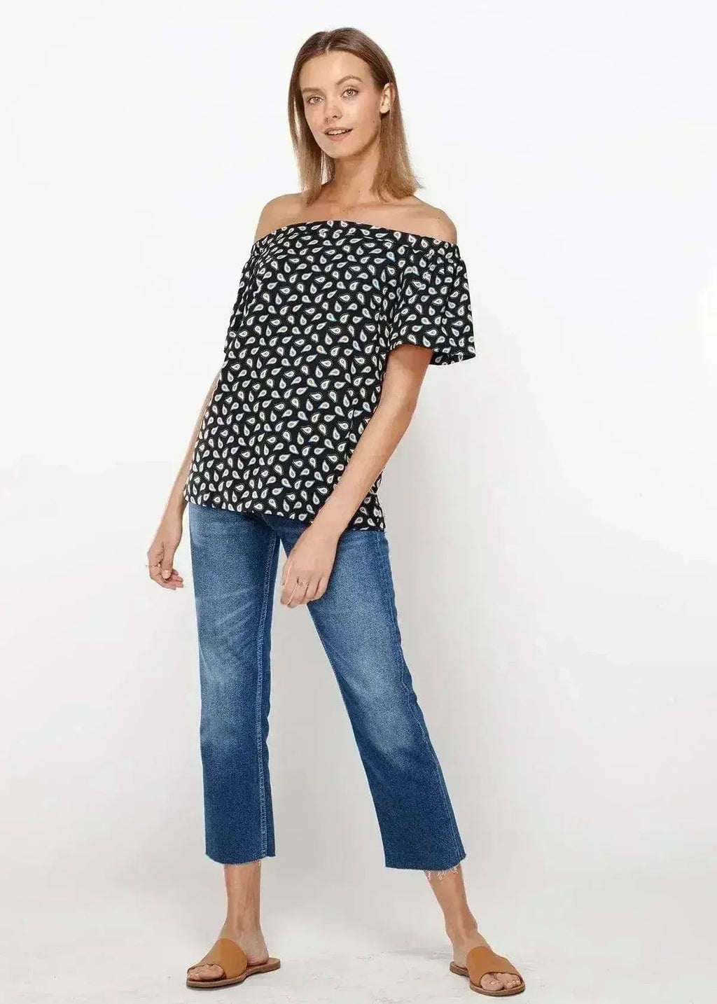 Women's Off Shoulder Top In Black Blue Avocado | Femstylo - SJB-DIAMOND ELITES