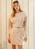 Women's Tencel Crop Top - Drop Shoulder & Ruffled Detail - SJB-DIAMOND ELITES
