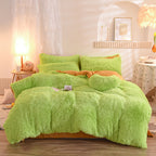Luxury Thick Fleece Duvet Cover Queen King Winter Warm Bed Quilt Cover Pillowcase Fluffy Plush Shaggy Bedclothes Bedding Set Winter Body Keep Warm Pi-Mart