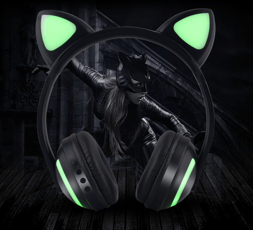 Interesting New Kids Headphones Wireless Bluetooth In Cat Ears Headphones Style With Noise Reduction Live Breathing Lights Glare and LED Lights - SJB-DIAMOND ELITES