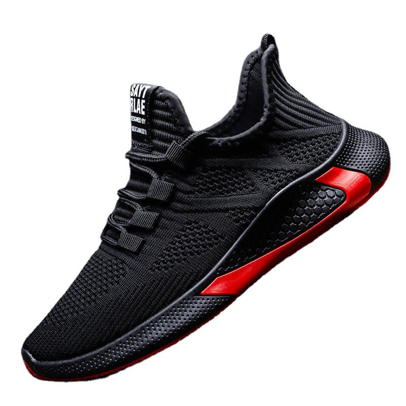 Men's Lace Up Casual Men's Shoes Fly Woven Mesh Breathable Pi-Mart