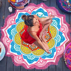Polygon Printing Tassel Round Bath Towel Yoga Mat Pi-Mart
