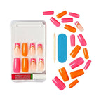Kiss Salon Design Medium Coffin Glue-on Nails, Glossy Dark Pink, 'we Go Up', 24 Ct. EasyOptionXY LLC