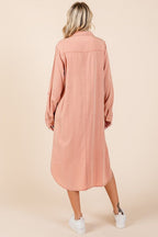 Button Down Long Sleeve Shirt Dress For Women – Casual, Timeless and Versatile Classic Shirt Dress for Year-Round Wear Stevvex