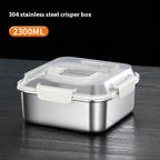 304 Stainless Steel Crisper Square Lunch Box With Handle Pi-Mart