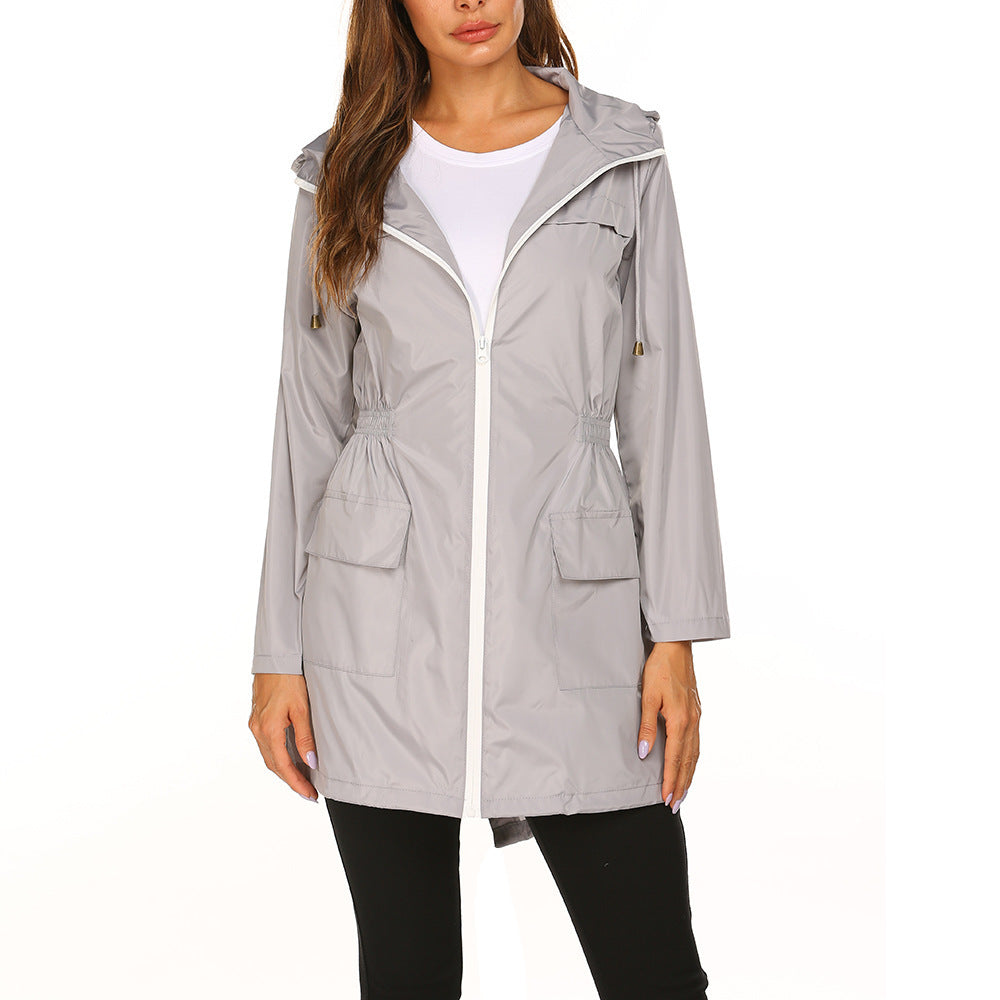 Waterproof Light Raincoat Hooded Windbreaker Mountaineering Jacket Women's Jacket Pi-Mart