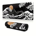 Extra-Large Black Waves Gaming Mouse Pad - Non-Slip Rubber Base, Extended Desk Mat for Gamers Lootquake LLC