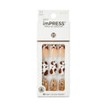 Kiss Impress Medium Coffin Gel Press-on Nails, Matte Medium Brown , 30 Pieces
