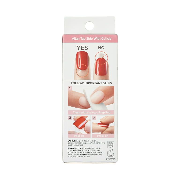 Kiss Impress Medium Coffin Gel Press-on Nails, Matte Medium Brown , 30 Pieces