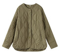 Women's Jacket Loose Round Neck Quilted Jacket Pi-Mart