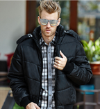 Men's cotton clothing Autumn and winter hooded Korean version of the thick cotton jacket explosion models middle-aged cotton men