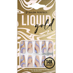 Salon Perfect Artificial Nails, 128 Liquid Gold Purple Swirl, File & Glue Included, 30 Nails EasyOptionXY LLC