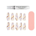 Salon Perfect Artificial Nails, 128 Liquid Gold Purple Swirl, File & Glue Included, 30 Nails EasyOptionXY LLC
