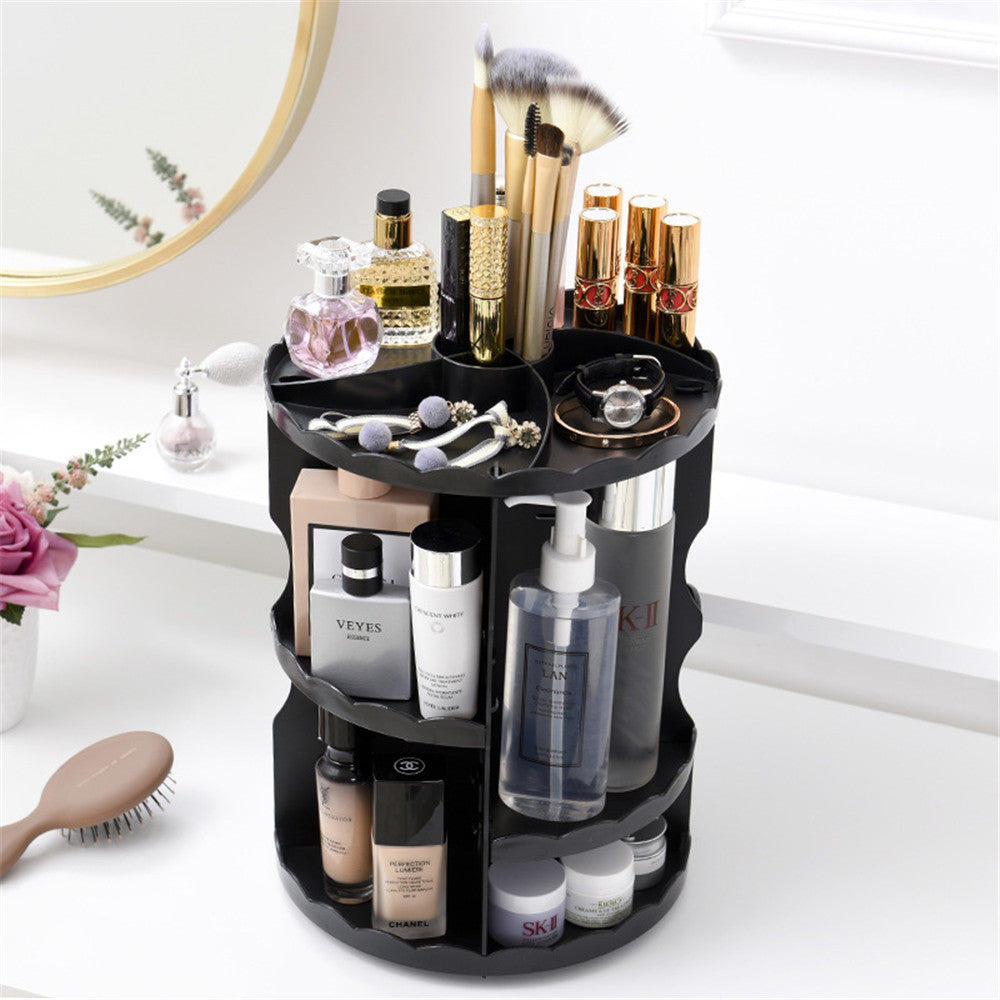 Rotating Acrylic Cosmetic Storage Box Transparent Pi-Mart