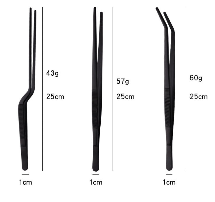 Stainless Steel Barbecue Tongs Outdoor Retro Long-handle Clip Fried Steak Anti-scald Restaurant Kitchen Plate Holder Pi-Mart