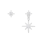 Six-pointed star 925 sterling silver zircon ladies earrings