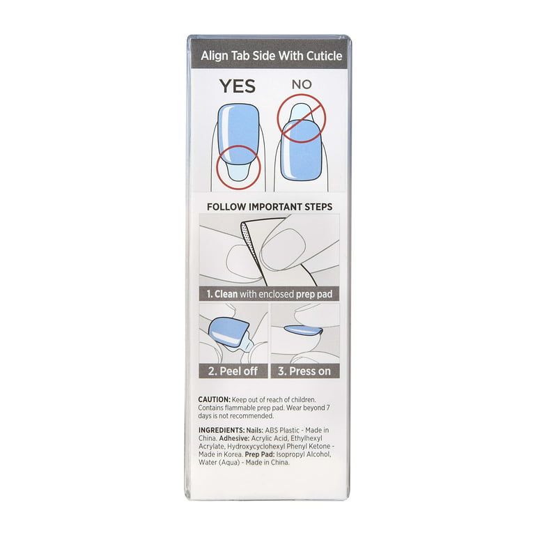 Kiss Impress Color Press-on Manicure, Baby Why so Blue, Short