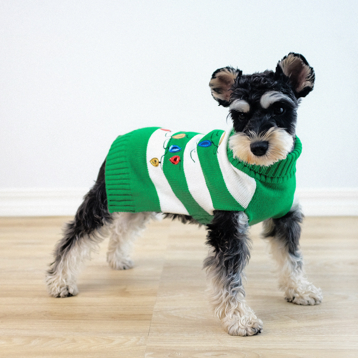 Pet Striped Christmas Lantern Turtleneck Sweater Pi-Mart