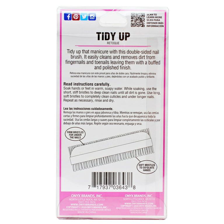 Onyx Professional Tidy Up Nail Brush, With Double-sided Bristles, Blue EasyOptionXY LLC