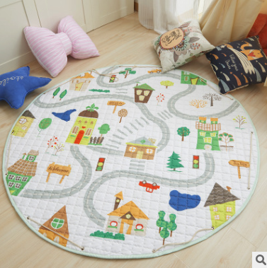 Explosion models Ins cotton car storage mat storage toy mats Round outing children climbing mat storage bag Pi-Mart