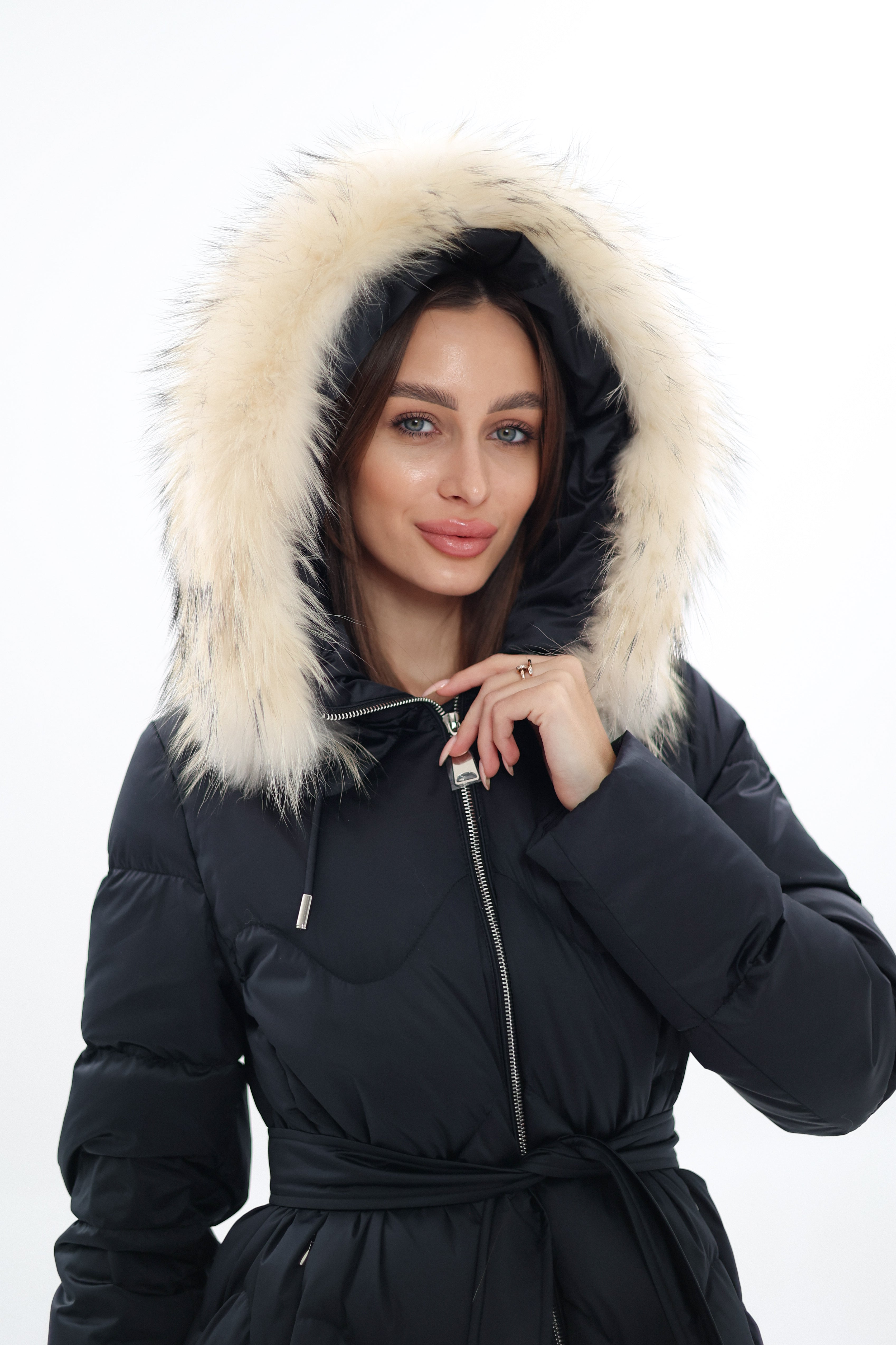 Genuine Fur Trim Down Fill Coat