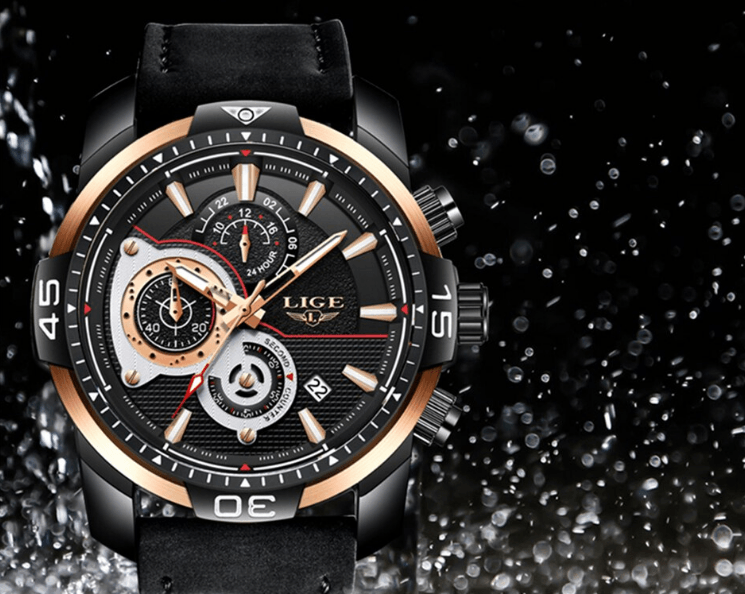 Men's Elegant Waterproof  Watch With Leather Straps   Business Style Watches Unique Design Perfect Gift For Your Man Stevvex